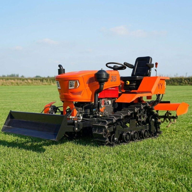 Agriculture Farming Working - Trattore Cingolato 4WD con Fresa Rotante